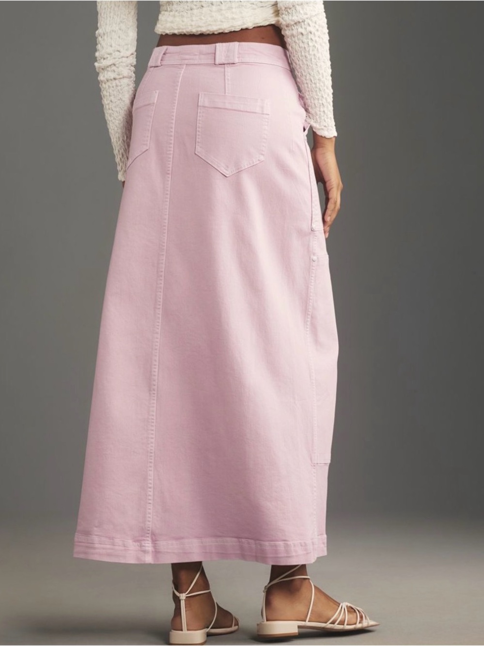 NWT Anthropologie Pilcro Carpenter Maxi Skirt in Lilac Size 8 - Picture 2 of 12